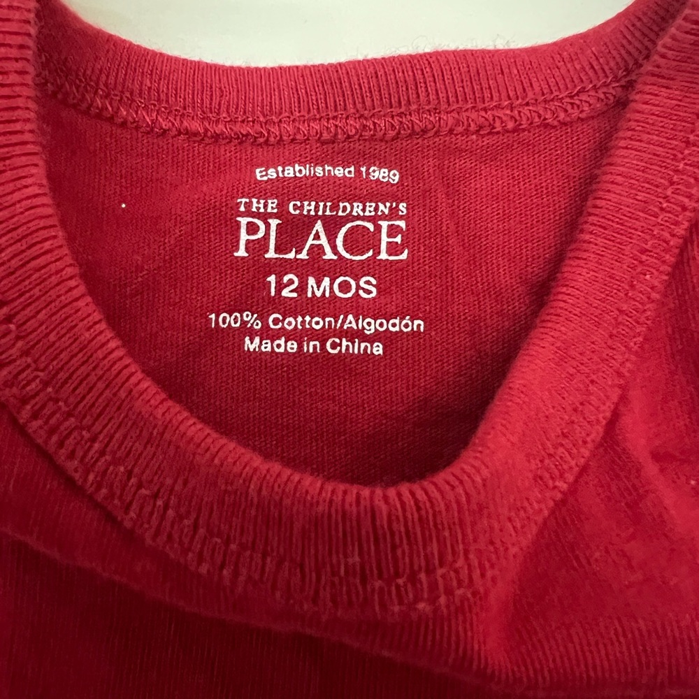 The Children’s Place Baby 12 months Sleeveless T-Shirt Red/White/Gray NWT - Picture 4 of 4